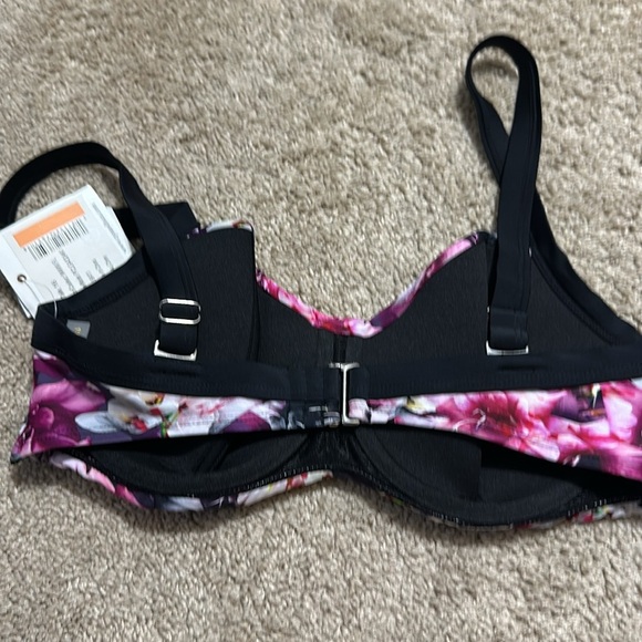 Cyn & Luca Floral Bikini Top Size 16W NWT Underwire Beach Pool - Picture 3 of 6